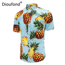 Load image into Gallery viewer, Dioufond Men's Casual Short Sleeve Summer Hawaiian Aloha Shirt Men Button Down Floral Pineapple Print Shirts 2018 New S-3XL