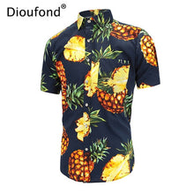 Load image into Gallery viewer, Dioufond Men's Casual Short Sleeve Summer Hawaiian Aloha Shirt Men Button Down Floral Pineapple Print Shirts 2018 New S-3XL