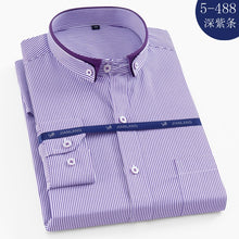 Load image into Gallery viewer, Plus Size 8XL Men Shirt Long Sleeve Solid Striped Shirts Men Dress Large 7XL 6XL White Social Shirts Men Clothing Streetwear