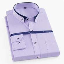 Load image into Gallery viewer, Plus Size 8XL Men Shirt Long Sleeve Solid Striped Shirts Men Dress Large 7XL 6XL White Social Shirts Men Clothing Streetwear