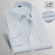 Load image into Gallery viewer, Plus Size 8XL Men Shirt Long Sleeve Solid Striped Shirts Men Dress Large 7XL 6XL White Social Shirts Men Clothing Streetwear