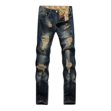 Load image into Gallery viewer, New Brand Mens Snow Designer Fashion Slim Skinny Moto Biker Casual Jeans Straight Motorcycle Jeans Men Destroyed Denim Trousers