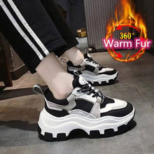Load image into Gallery viewer, 2020 Winter Platform Sneakers Women Spring 8CM Thick Bottom Dad Shoes Height Increased Casual Shoes Breathing Warm Leisure Shoes