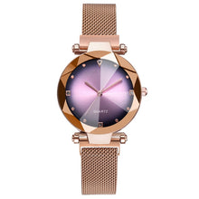 Load image into Gallery viewer, Luxury Women Watches Rose Gold Starry Sky Magnetic Mesh Rhinestone Quartz Wristwatch Lady Female Diamond Watch relogio feminino