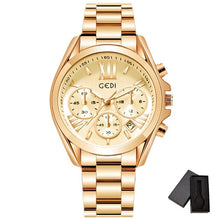 Load image into Gallery viewer, Luxury Rose Gold Women Casual Watch Waterproof Calendar Unique Quartz Business Dress Watches for Female Golden Lady Clock