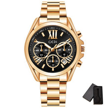 Load image into Gallery viewer, Luxury Rose Gold Women Casual Watch Waterproof Calendar Unique Quartz Business Dress Watches for Female Golden Lady Clock