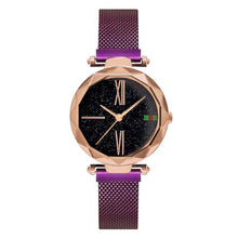 Load image into Gallery viewer, Charming Purple Women Watches Minimalism Casual Starry Sky Lady Wristwatch Magnet buckle Fashion Luxury Brand Female Watch Gift