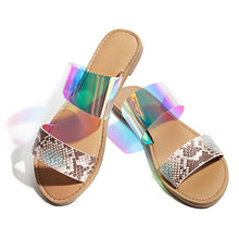 Load image into Gallery viewer, Women Summer Flat Bling Slippers Transparent Soft Jelly Shoes Female Flip Flops Sandals Outdoor Beach Ladies Slides Plus Size
