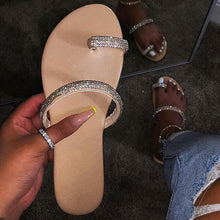 Load image into Gallery viewer, Women Summer Flat Bling Slippers Transparent Soft Jelly Shoes Female Flip Flops Sandals Outdoor Beach Ladies Slides Plus Size