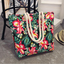 Load image into Gallery viewer, Fashion Folding Women Big Size Handbag Tote Ladies Casual Flower Printing Canvas Graffiti Shoulder Bag Beach Bolsa Feminina