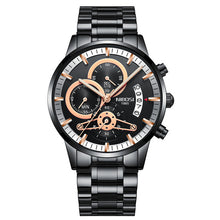 Load image into Gallery viewer, NIBOSI Golden Watch Dropshipping Luxury Brand Men's Watches Stainless Steel Chronograph Auto Date Business Quartz Wristwatch