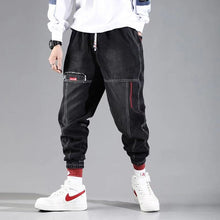 Load image into Gallery viewer, Hip Hop Streetwear Harem Jeans Pants Men Loose Joggers Denim Casual Sweatpants Korea Ankle length Trousers