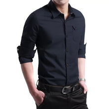 Load image into Gallery viewer, Shirts for men New Thin Breathable Military Men Shirts Long Sleeve Slim Men's Shirts Summer 2019 Business Men Brand Clothing