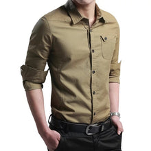 Load image into Gallery viewer, Shirts for men New Thin Breathable Military Men Shirts Long Sleeve Slim Men's Shirts Summer 2019 Business Men Brand Clothing