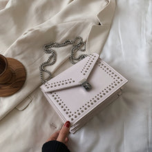 Load image into Gallery viewer, Scrub Leather Small Shoulder Messenger Bags For Women 2020 Chain Rivet Lock Crossbody Bag Female Travel Mini Bags