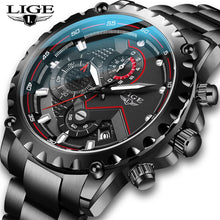 Load image into Gallery viewer, LIGE New Men Watches Top Luxury Brand Fashion Sport Waterproof Chronograph Male Stainless Steel Wristwatch Men Relogio Masculino