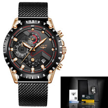 Load image into Gallery viewer, LIGE New Men Watches Top Luxury Brand Fashion Sport Waterproof Chronograph Male Stainless Steel Wristwatch Men Relogio Masculino