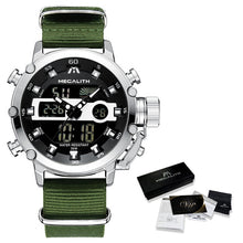 Load image into Gallery viewer, MEGALITH Men Sports Quartz Watch Men Multifunction Waterproof Luminous Wristwatch Men Dual Dispay Clock Horloges Mannen With Box