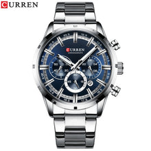 Load image into Gallery viewer, CURREN New Fashion Mens Watches with Stainless Steel Top Brand Luxury Sports Chronograph Quartz Watch Men Relogio Masculino