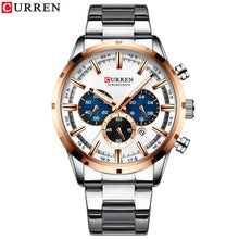 Load image into Gallery viewer, CURREN New Fashion Mens Watches with Stainless Steel Top Brand Luxury Sports Chronograph Quartz Watch Men Relogio Masculino