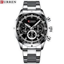 Load image into Gallery viewer, CURREN New Fashion Mens Watches with Stainless Steel Top Brand Luxury Sports Chronograph Quartz Watch Men Relogio Masculino