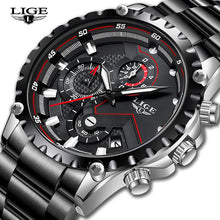 Load image into Gallery viewer, LIGE Top Brand Luxury Mens Fashion Watch Men Sport Waterproof Quartz Watches Men All Steel Army Military Watch Relogio Masculino