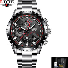 Load image into Gallery viewer, LIGE Top Brand Luxury Mens Fashion Watch Men Sport Waterproof Quartz Watches Men All Steel Army Military Watch Relogio Masculino