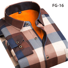 Load image into Gallery viewer, Aoliwen Winter warm shirt plus velvet thickening fashion print plaid shirt long sleeve men's brand shirt dress shirt sizeL-5XL