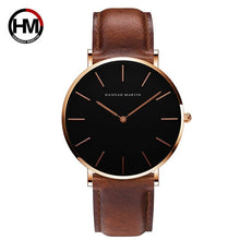Load image into Gallery viewer, Dropshipping Hoge Kwaliteit Rose Gold Dial Horloge Mannen Lederen Waterdichte Horloge Vrouwen Jurk Mode Japan Quartz Saat