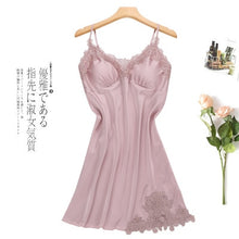 Load image into Gallery viewer, Pijamas para mujer, Pijama de satén de 5/4/2/1 piezas, Pijama de seda para el hogar, ropa de casa, Pijama bordado para dormir con almohadillas para el pecho