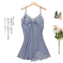 Load image into Gallery viewer, Pijamas para mujer, Pijama de satén de 5/4/2/1 piezas, Pijama de seda para el hogar, ropa de casa, Pijama bordado para dormir con almohadillas para el pecho