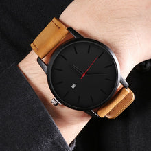 Load image into Gallery viewer, Reloj de cuarzo de cuero de moda para Hombre, reloj de pulsera deportivo informal para Hombre erkek kol saati, reloj de pulsera para Hombre