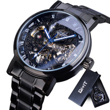 Load image into Gallery viewer, Forsining Rose Golden Case BlueSteel 3 Dial Multifunction Mens Business Sport Automatic Mechanical Wrist Watch Top Brand Luxury