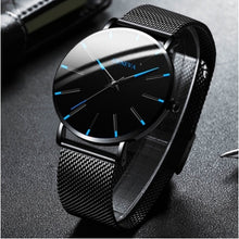 Load image into Gallery viewer, Reloj de hombre 2020, reloj de negocios ultrafino para hombre, reloj de pulsera de cuarzo de acero inoxidable, reloj masculino, reloj masculino