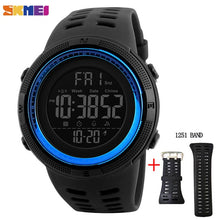 Load image into Gallery viewer, SKMEI Hombres Deportes Relojes de Cuenta Regresiva de Doble Tiempo Reloj Crono Alarma Digital Relojes de Pulsera 50 M Impermeable Relogio masculino 1251