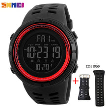 Load image into Gallery viewer, SKMEI Hombres Deportes Relojes de Cuenta Regresiva de Doble Tiempo Reloj Crono Alarma Digital Relojes de Pulsera 50 M Impermeable Relogio masculino 1251