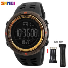 Load image into Gallery viewer, SKMEI Hombres Deportes Relojes de Cuenta Regresiva de Doble Tiempo Reloj Crono Alarma Digital Relojes de Pulsera 50 M Impermeable Relogio masculino 1251