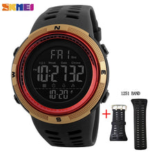 Load image into Gallery viewer, SKMEI Hombres Deportes Relojes de Cuenta Regresiva de Doble Tiempo Reloj Crono Alarma Digital Relojes de Pulsera 50 M Impermeable Relogio masculino 1251