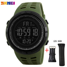 Load image into Gallery viewer, SKMEI Hombres Deportes Relojes de Cuenta Regresiva de Doble Tiempo Reloj Crono Alarma Digital Relojes de Pulsera 50 M Impermeable Relogio masculino 1251