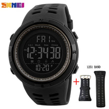 Load image into Gallery viewer, SKMEI Hombres Deportes Relojes de Cuenta Regresiva de Doble Tiempo Reloj Crono Alarma Digital Relojes de Pulsera 50 M Impermeable Relogio masculino 1251