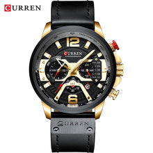 Load image into Gallery viewer, Montre-bracelet hommes CURREN 2019 Top marque de luxe montre de sport hommes mode montres en cuir avec calendrier pour hommes noir mâle horloge