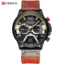 Load image into Gallery viewer, Montre-bracelet hommes CURREN 2019 Top marque de luxe montre de sport hommes mode montres en cuir avec calendrier pour hommes noir mâle horloge