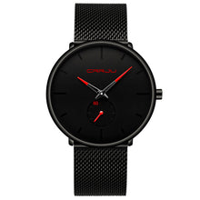 Load image into Gallery viewer, CRRJU Mode Herren Uhren Top Brand Luxus Quarzuhr Männer Beiläufige Dünne Mesh Stahl Wasserdichte Sport Uhr Relogio Masculino