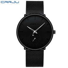 Load image into Gallery viewer, CRRJU Mode Herren Uhren Top Brand Luxus Quarzuhr Männer Beiläufige Dünne Mesh Stahl Wasserdichte Sport Uhr Relogio Masculino