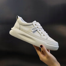 Load image into Gallery viewer, SWYIVY Genuine Leather Casual Shoes Women Sneakers 2019 Autumn Light White Sneakers Platform Med Heel Ladies Shoe Comfortable 40