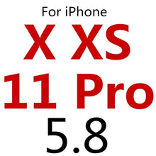 Load image into Gallery viewer, Funda completa templada de cristal para iPhone XS Max XR X película protectora de pantalla a prueba de explosiones para iPhone 6 6s 7 8 Plus 5 5S 5C SE Glass