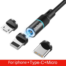 Load image into Gallery viewer, Twitch T01 Magnetische Micro USB Typ C Kabel Für iPhone Xiaomi Handy Schnelle Lade USB Kabel Magnetische Ladegerät Draht schnur