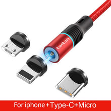 Load image into Gallery viewer, Twitch T01 Magnetische Micro USB Typ C Kabel Für iPhone Xiaomi Handy Schnelle Lade USB Kabel Magnetische Ladegerät Draht schnur