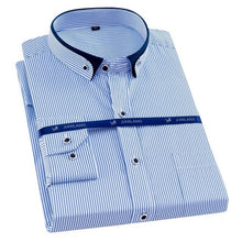 Load image into Gallery viewer, Plus Size 8XL Men Shirt Long Sleeve Solid Striped Shirts Men Dress Large 7XL 6XL White Social Shirts Men Clothing Streetwear
