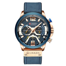Load image into Gallery viewer, New CURREN Top Brand Men Casual Wristwatch Mens Sport Waterproof Quartz Watch Fashion Military Leather Chronograph Montre Homme
